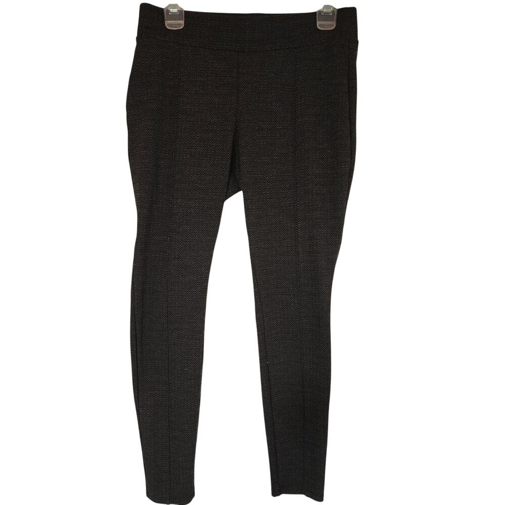 Time & Tru Womens M (8-10) Dark Gray Herringbone Pull-On Skinny Leg Pants